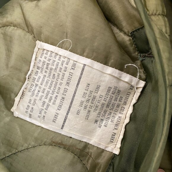 vintage army extreme cold weather fishtail parka with lining no hood  M65 - Picture 7 of 15